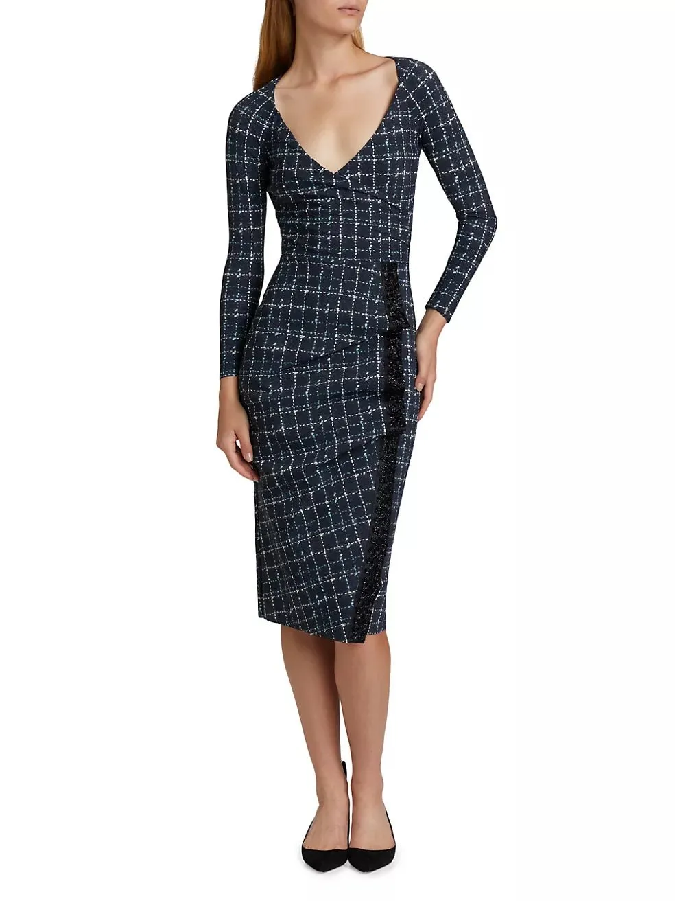 NASTINA CHECK COCKTAIL DRESS