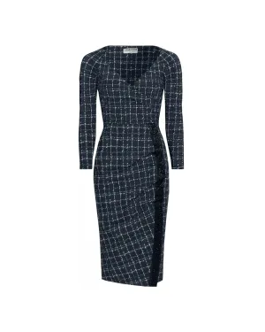 NASTINA CHECK COCKTAIL DRESS