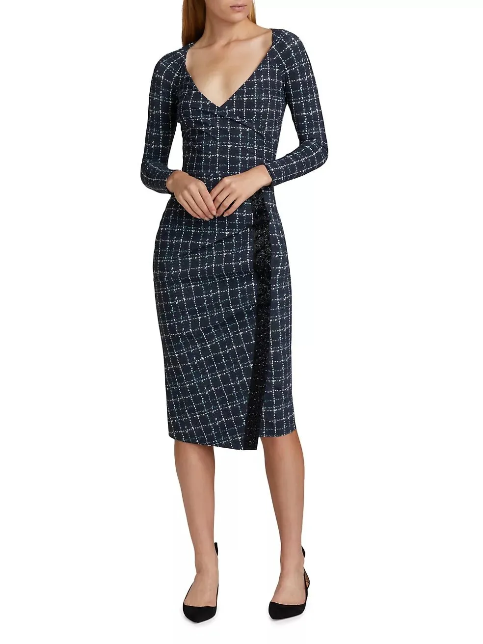 NASTINA CHECK COCKTAIL DRESS