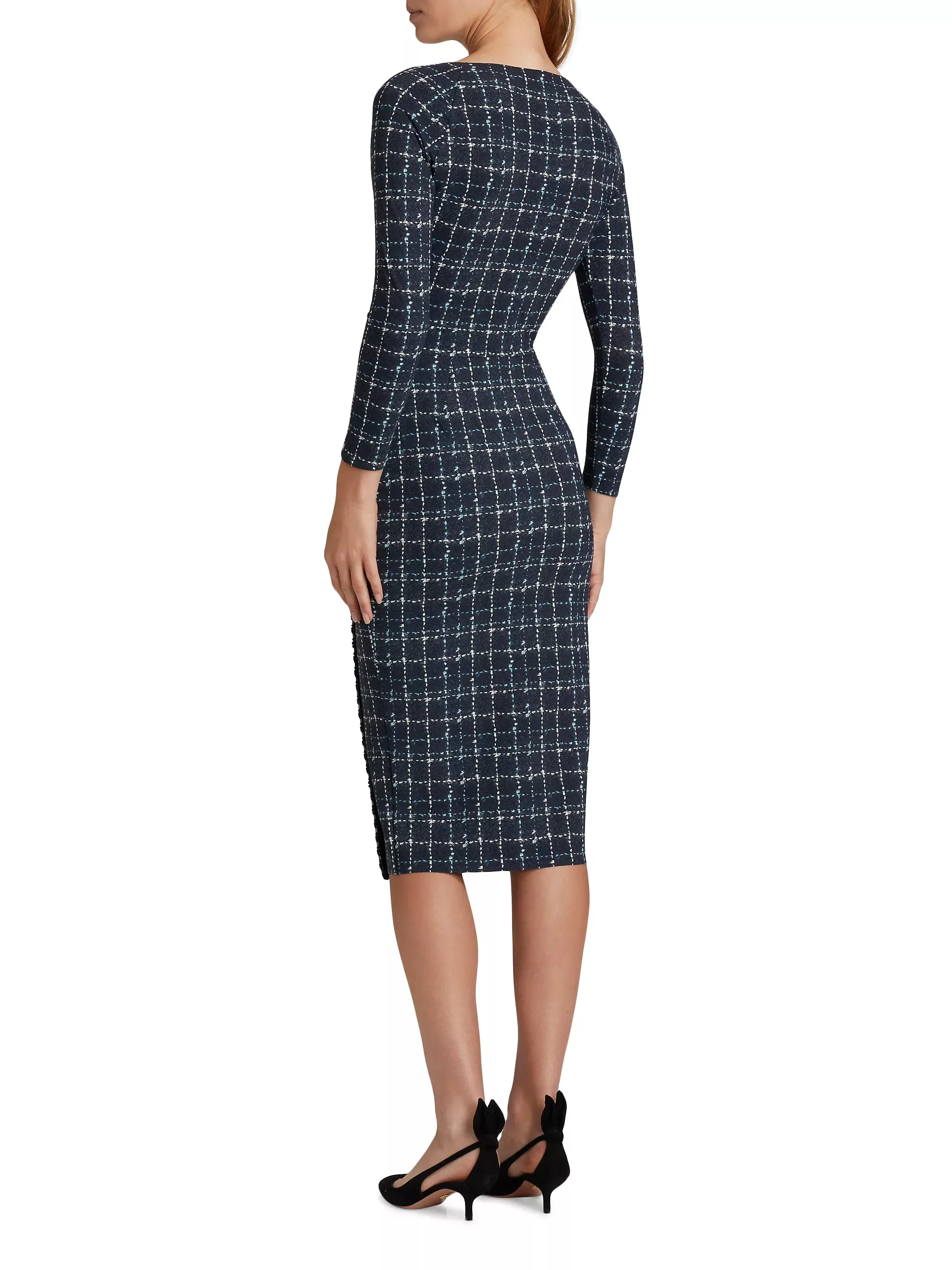 NASTINA CHECK COCKTAIL DRESS