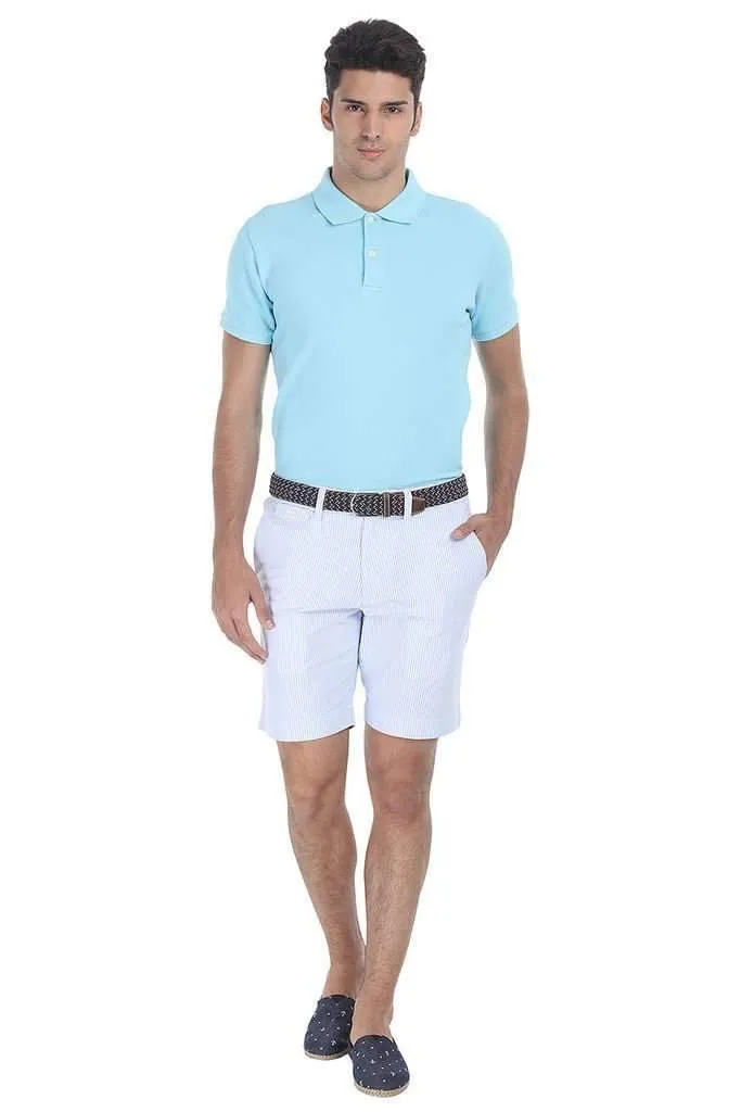Natural Stripe Fitted Cotton Shorts