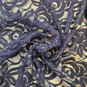 Navy Floral Textured lace