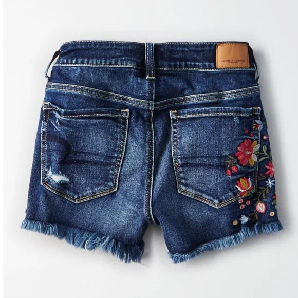 New American Eagle AE Ne(X)t Level High Waisted Floral Short Shorts - 0