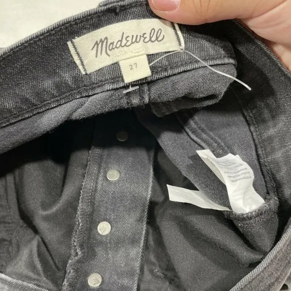 NEW Madewell High-Rise‎ Denim Boyshorts Faded Black