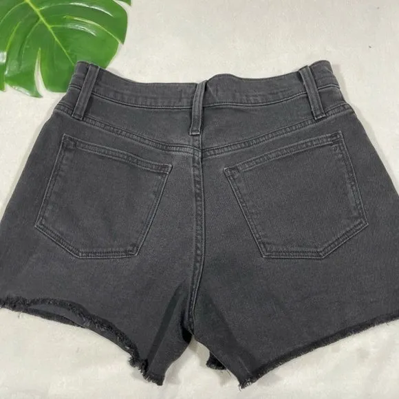 NEW Madewell High-Rise‎ Denim Boyshorts Faded Black