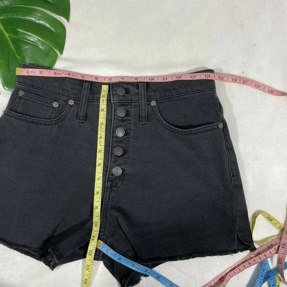 NEW Madewell High-Rise‎ Denim Boyshorts Faded Black