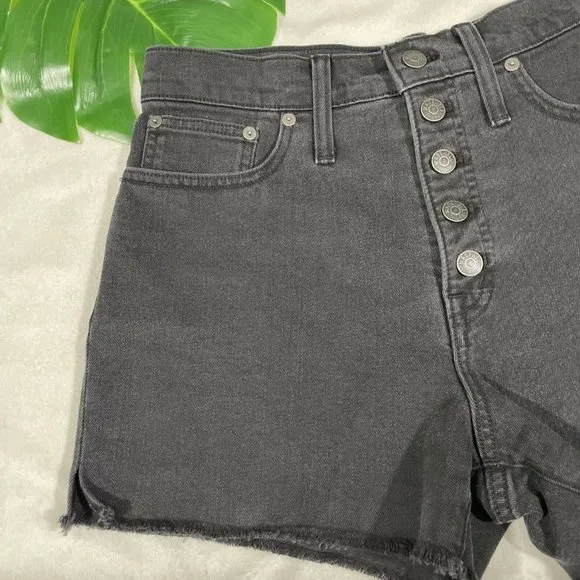 NEW Madewell High-Rise‎ Denim Boyshorts Faded Black