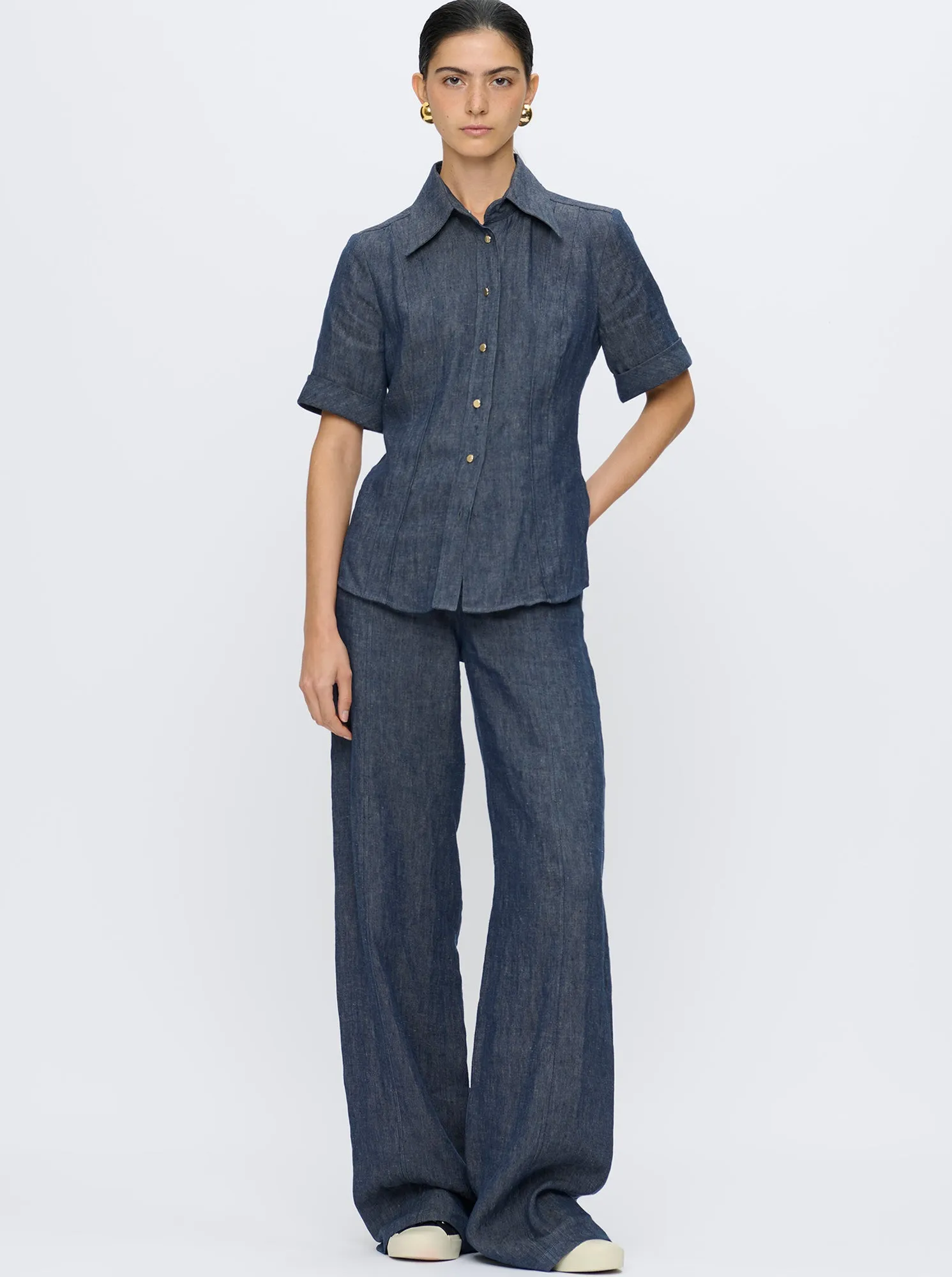 NINA Fitted shirt Indigo