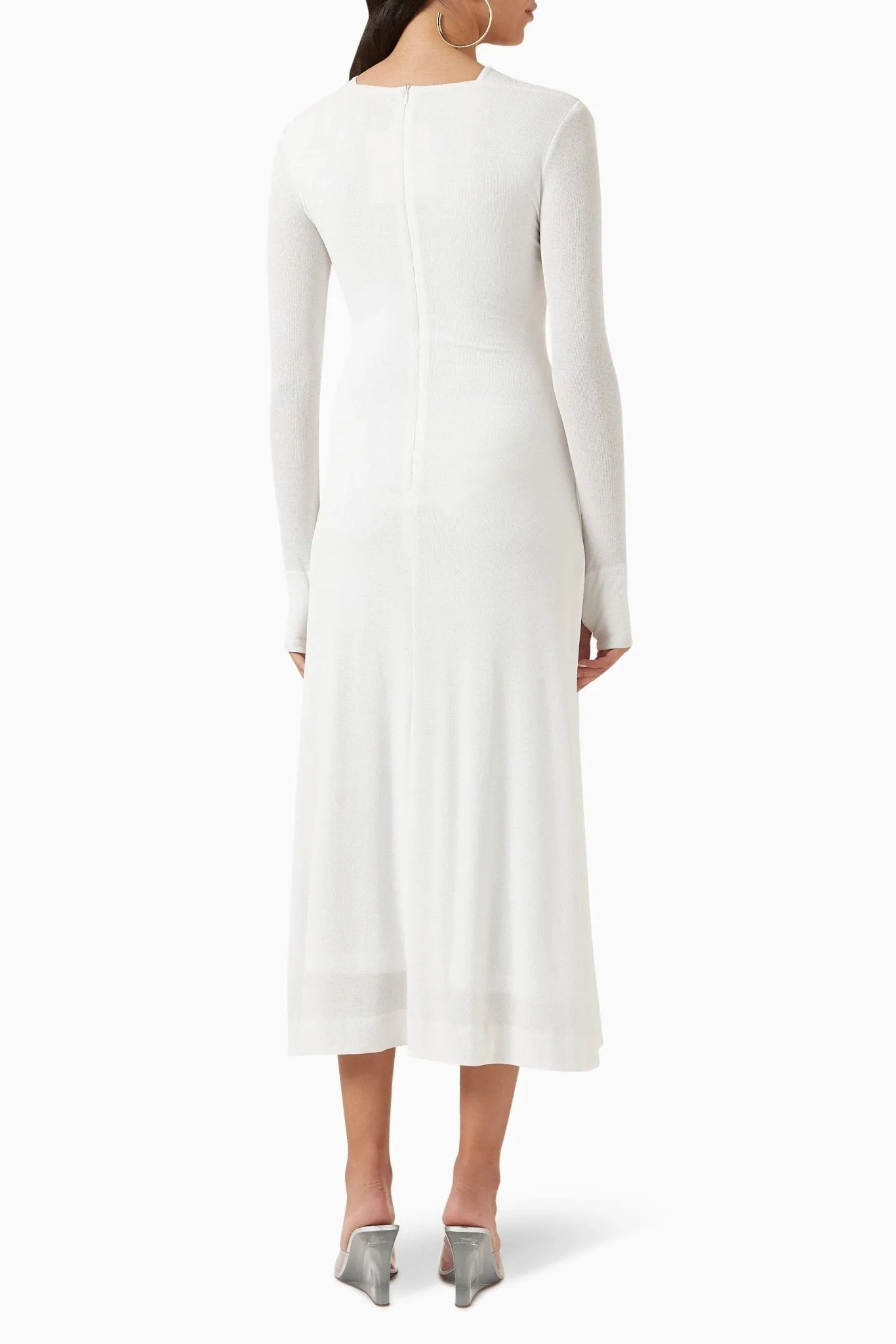 Niza | Cut-Out Cross Bodice Midi Knit Dress