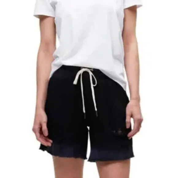 n:PHILANTHROPY distressed sweat shorts with raw hem and back pocket black NWT