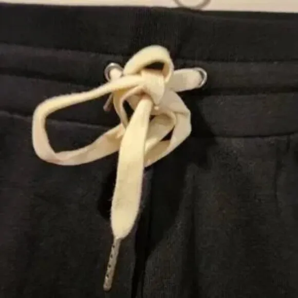 n:PHILANTHROPY distressed sweat shorts with raw hem and back pocket black NWT