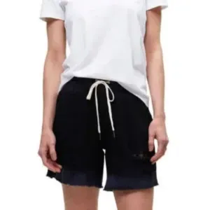 n:PHILANTHROPY distressed sweat shorts with raw hem and back pocket black NWT