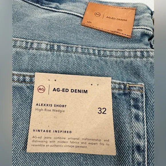NWT AG-ed Adriano Goldshmied Alexxis High Rise Wedgie Shorts