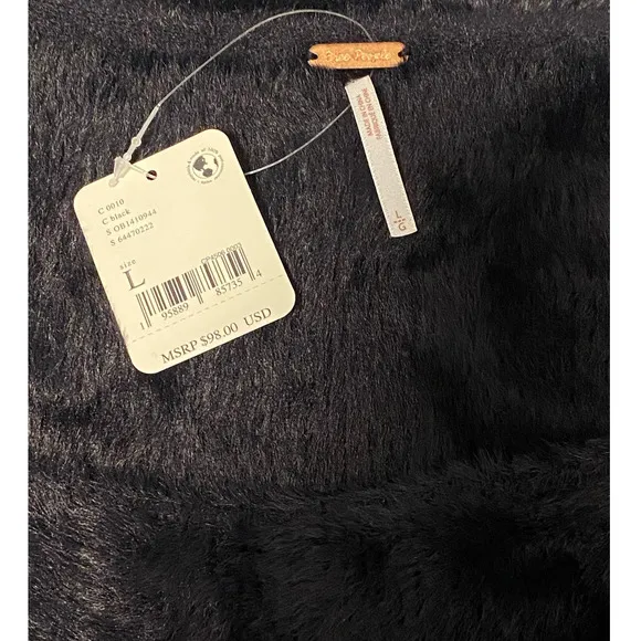 NWT Free People Moonbeam Cropped Pullover Sweater in Black