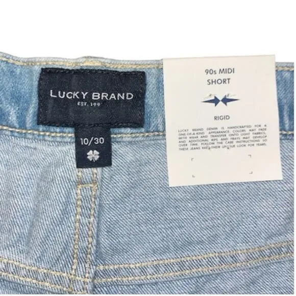 NWT Lucky Brand Womens floral embroidered 90s Midi Shorts size 10/30
