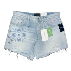 NWT Lucky Brand Womens floral embroidered 90s Midi Shorts size 10/30