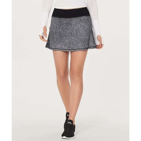 NWT Lululemon Size 2 Tall Circuit Breaker Skirt II Luminesce Black Skort Tennis