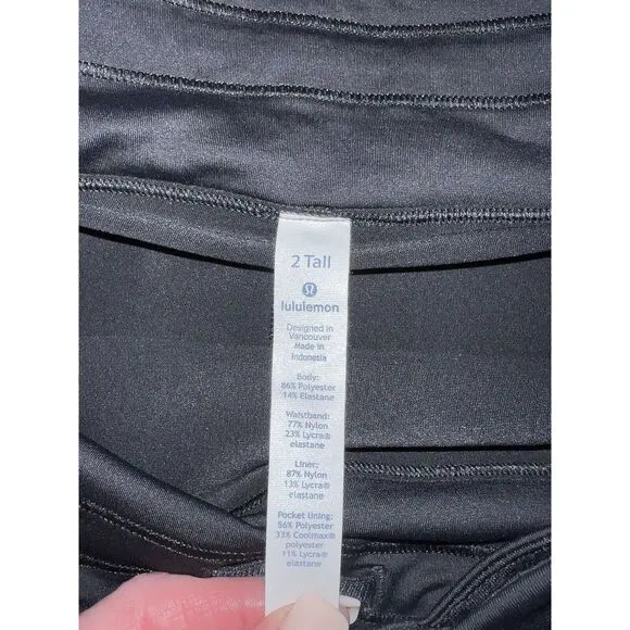 NWT Lululemon Size 2 Tall Circuit Breaker Skirt II Luminesce Black Skort Tennis