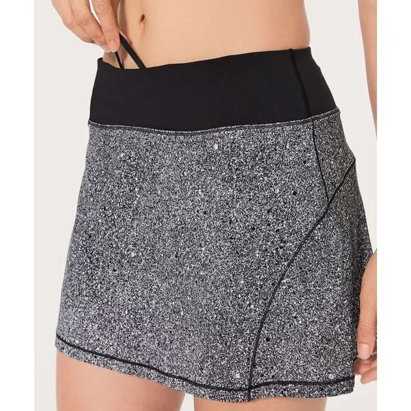 NWT Lululemon Size 2 Tall Circuit Breaker Skirt II Luminesce Black Skort Tennis
