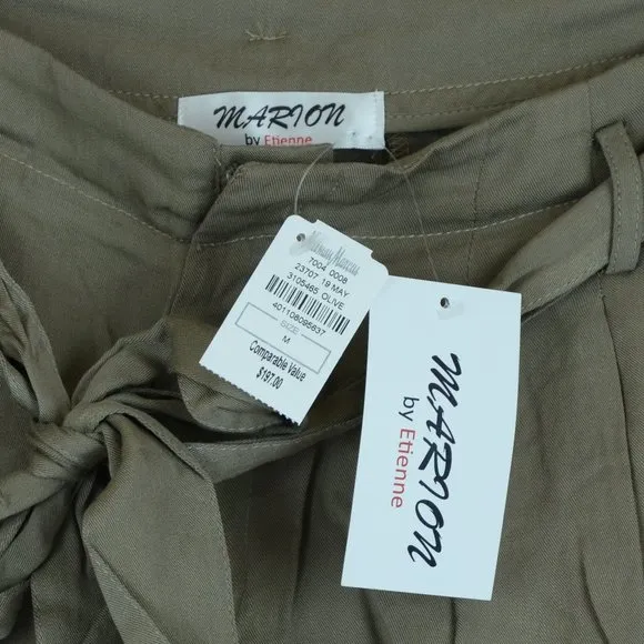 NWT MARION by ETIENNE Front Tie Pleated Shorts…