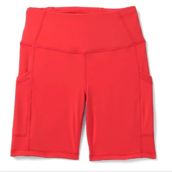 NWT PRANA WOMEN'S ELECTA SHORT II Bike Shorts W/Pockets In Carmine Red