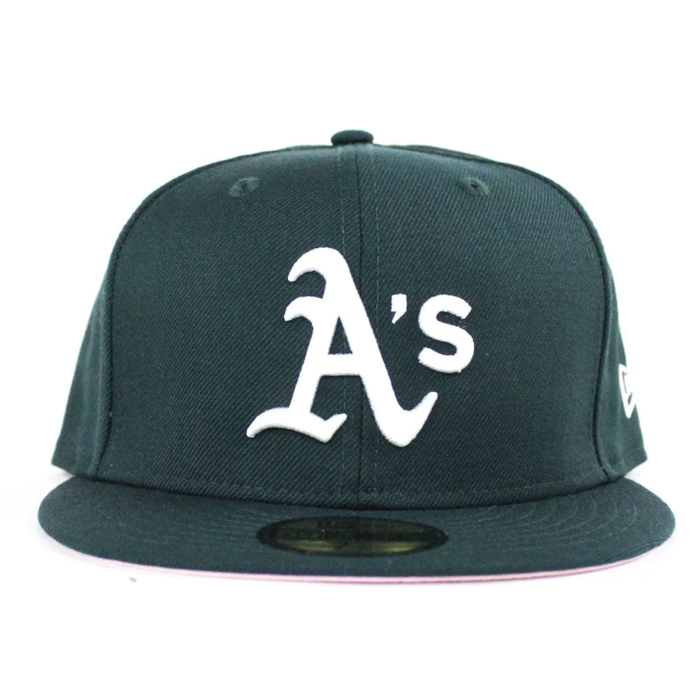 Oakland Athletics New Era 59Fifty Fitted Hat (Team Color Pink Under Brim)