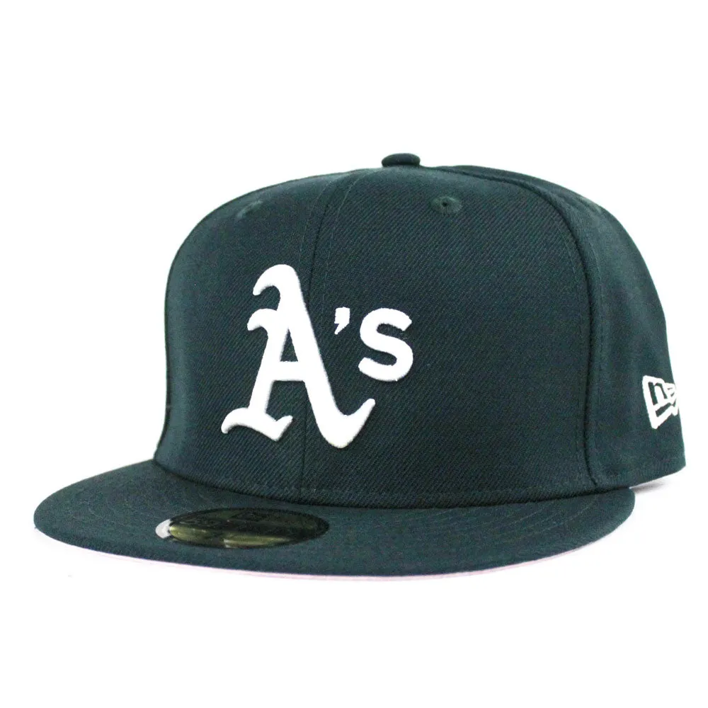 Oakland Athletics New Era 59Fifty Fitted Hat (Team Color Pink Under Brim)