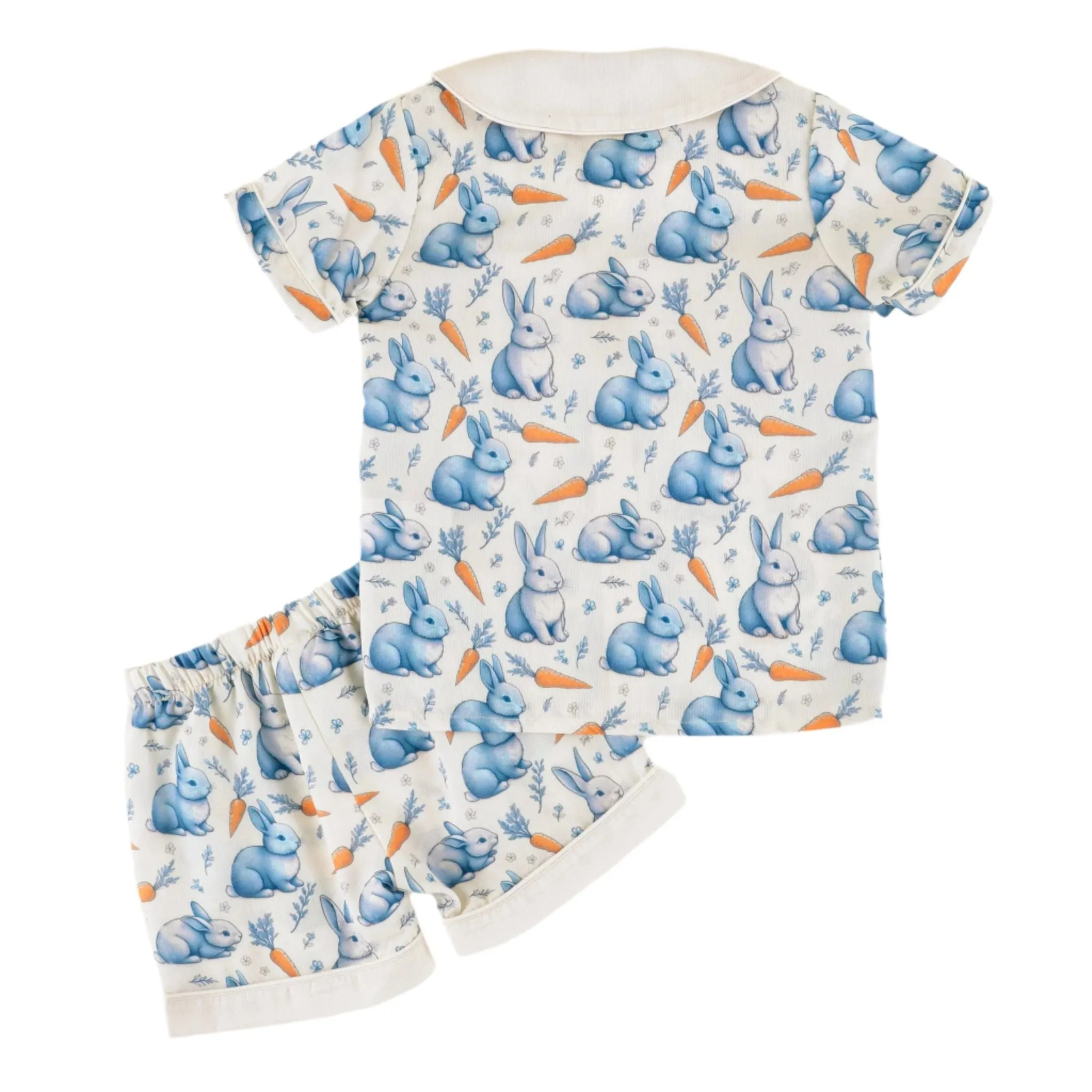 Ocean Baby Boys Blue And Cream Bunny Themed Pyjama Set (3M-5Yrs) Pjs