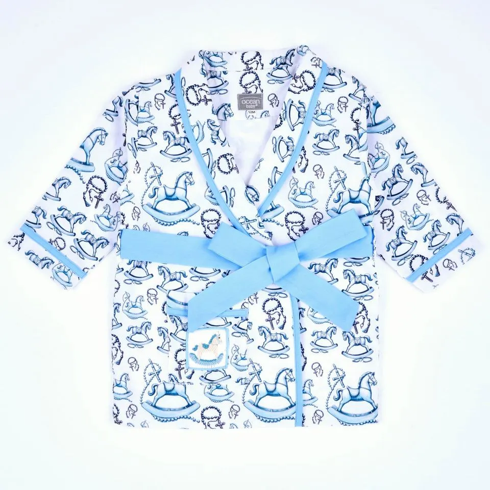 Ocean Baby Boys Rocking Horse With Rosary Pyjama & Night-Coat Set (3M-6Yrs)