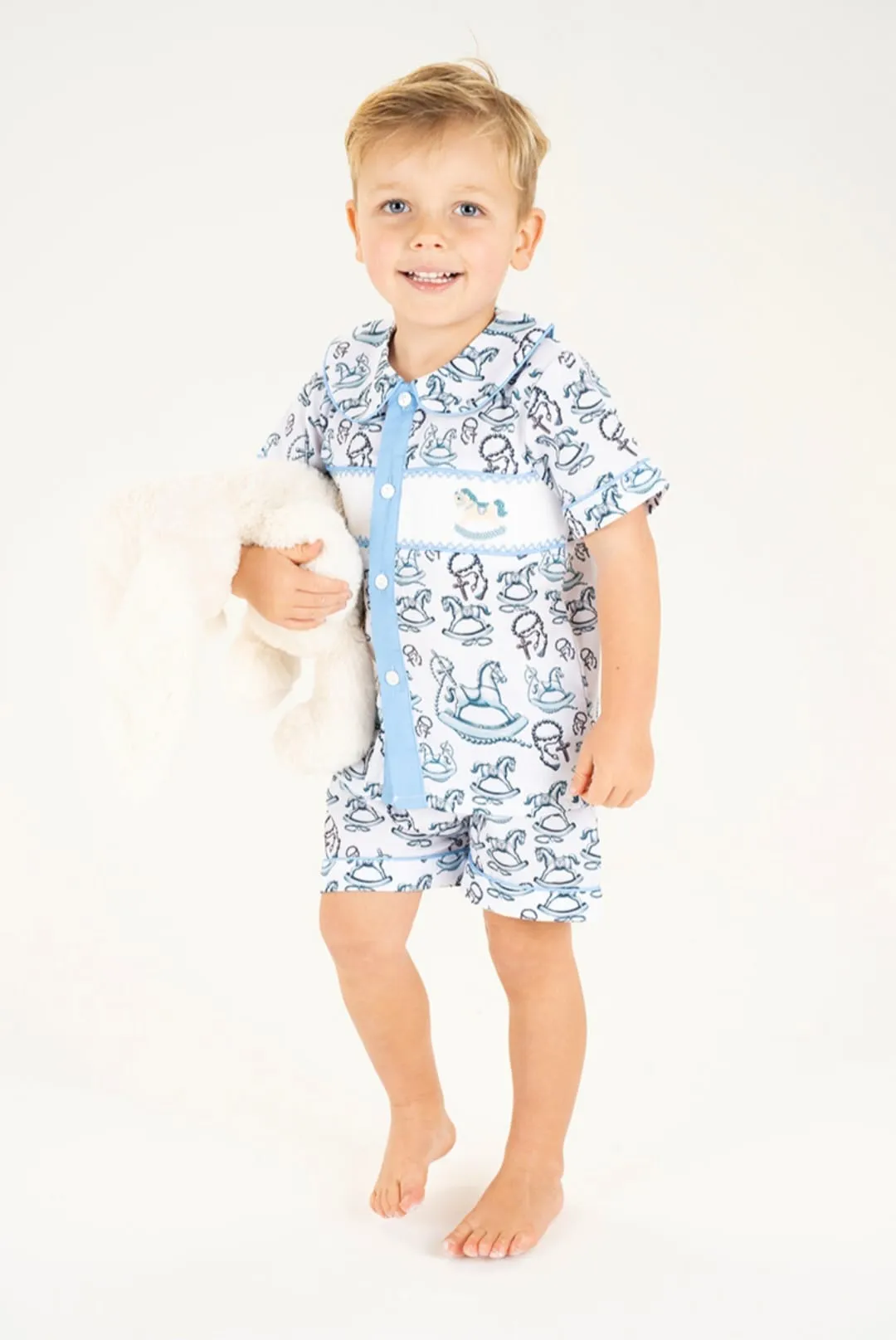 Ocean Baby Boys Rocking Horse With Rosary Pyjama & Night-Coat Set (3M-6Yrs)