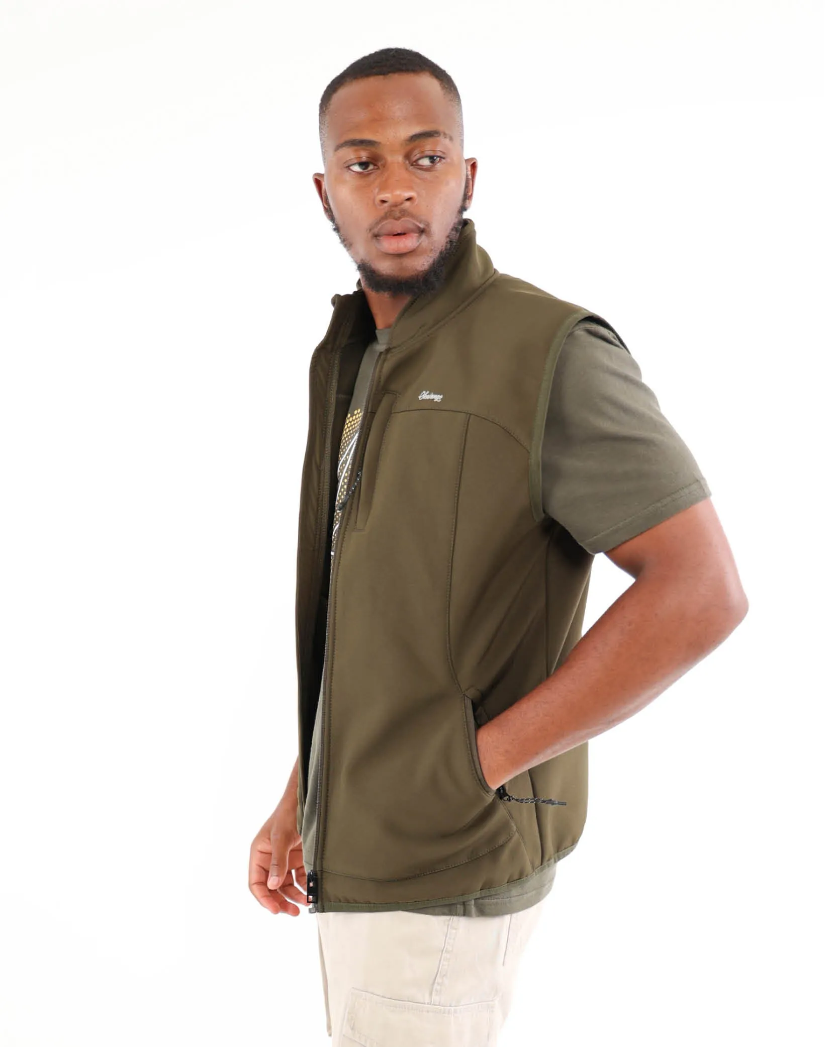 Olive Softshell Bonded Gilet