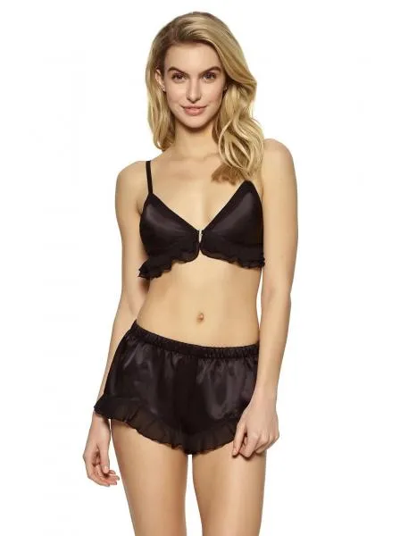 Olivia Triangle Top and Top Short Set - Black -