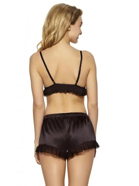 Olivia Triangle Top and Top Short Set - Black -