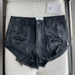 OneTeaspoon Vintage Black Bandits Shorts Size 26 NWT