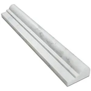 Oriental White (Eastern White) Marble OG-1 Single-Step Chair Rail Molding Trim, Polished