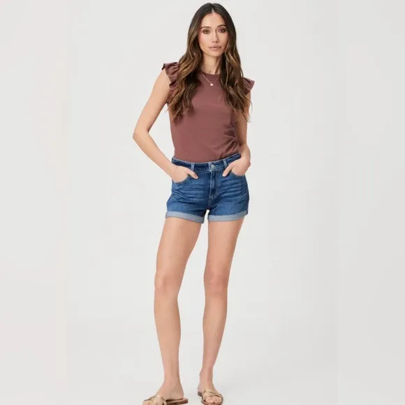 Paige Jimmy jimmy denim shorts in Begonia color. Size 30 in EUC.