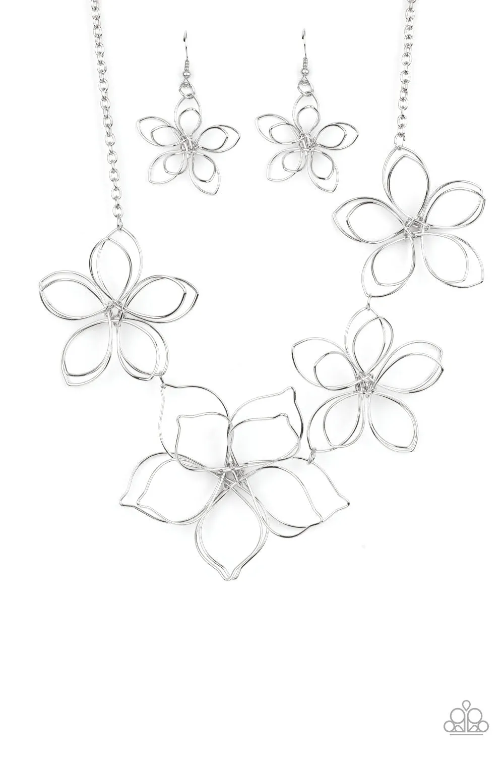 Paparazzi - Flower Garden Fashionista - Silver Necklace