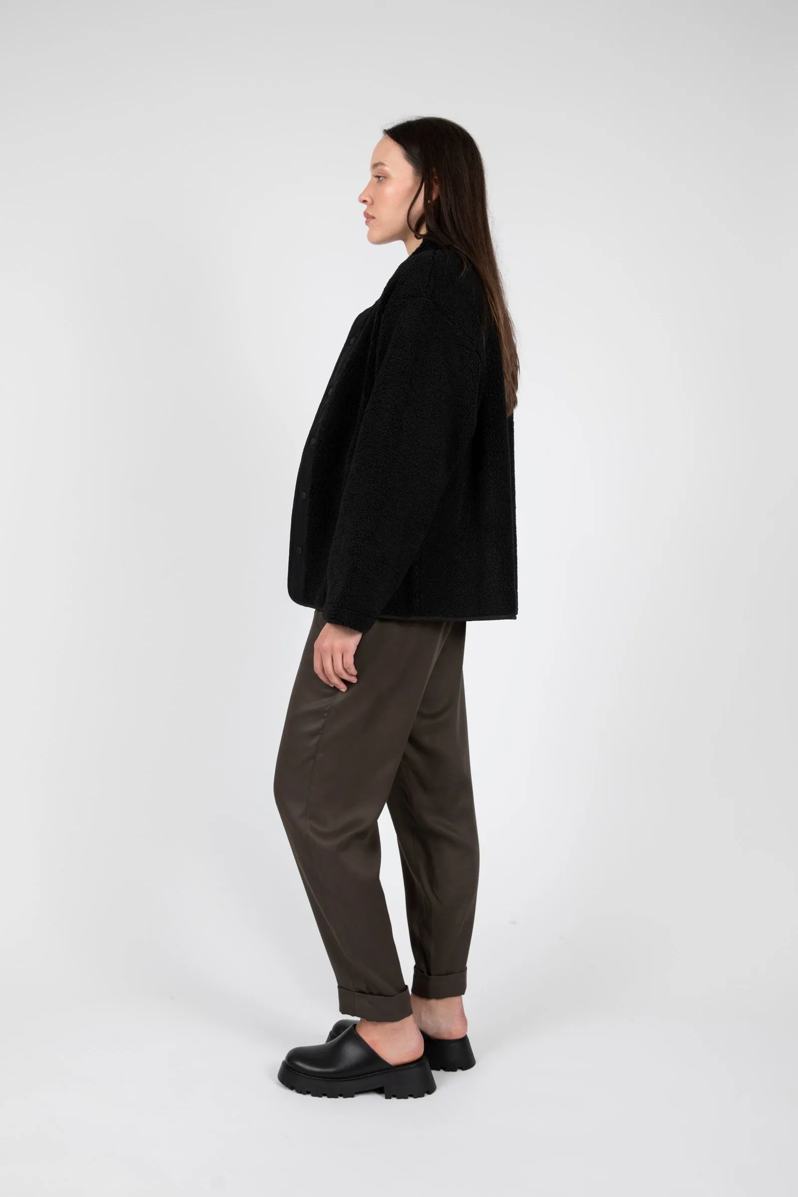 Peak Teddy Fleece Jacket - Black