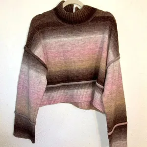 Pilcro Anthropologie Cropped Mock Neck Sweater Size Medium