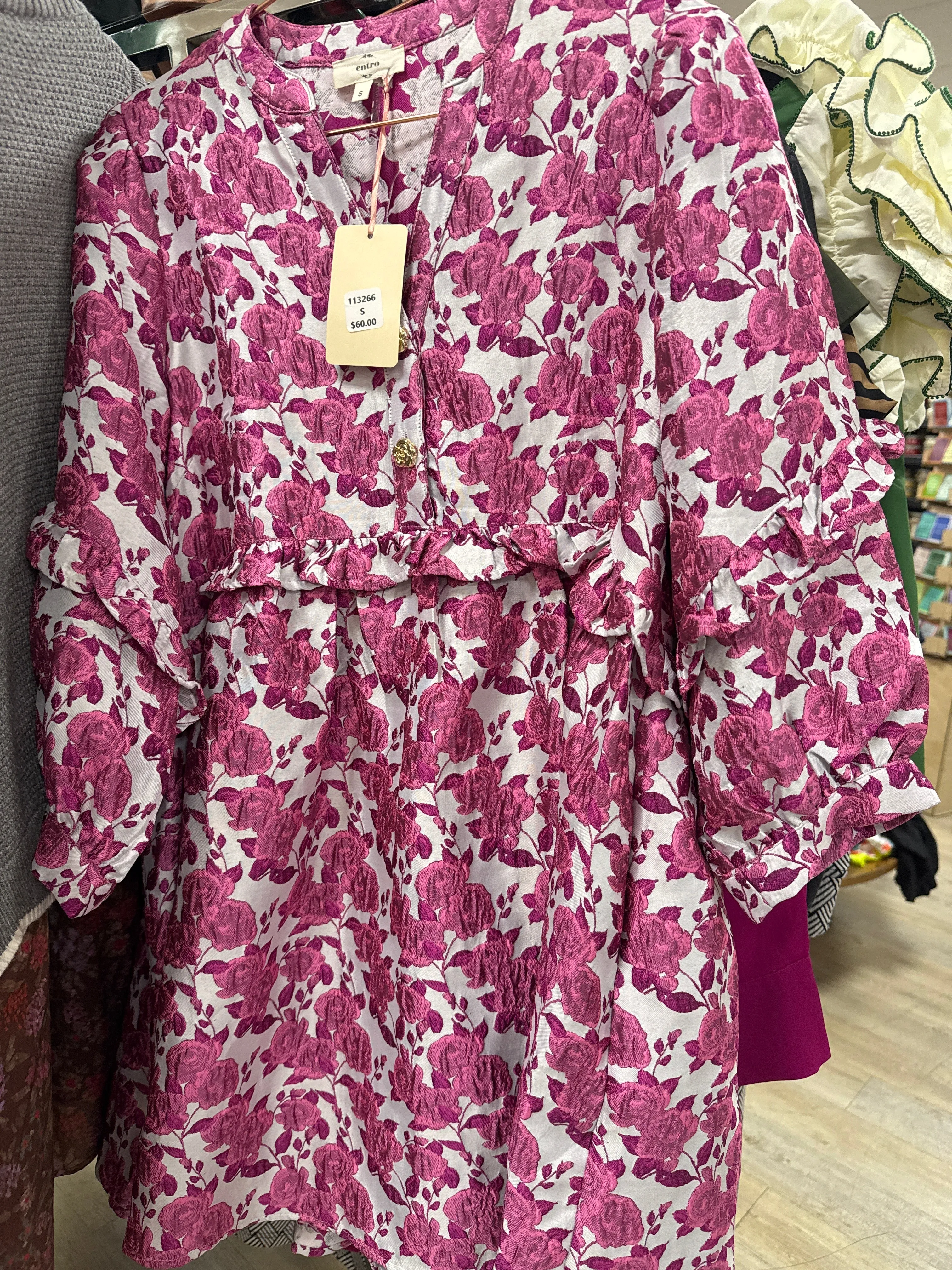 PINK FLORAL PRINT DRESS