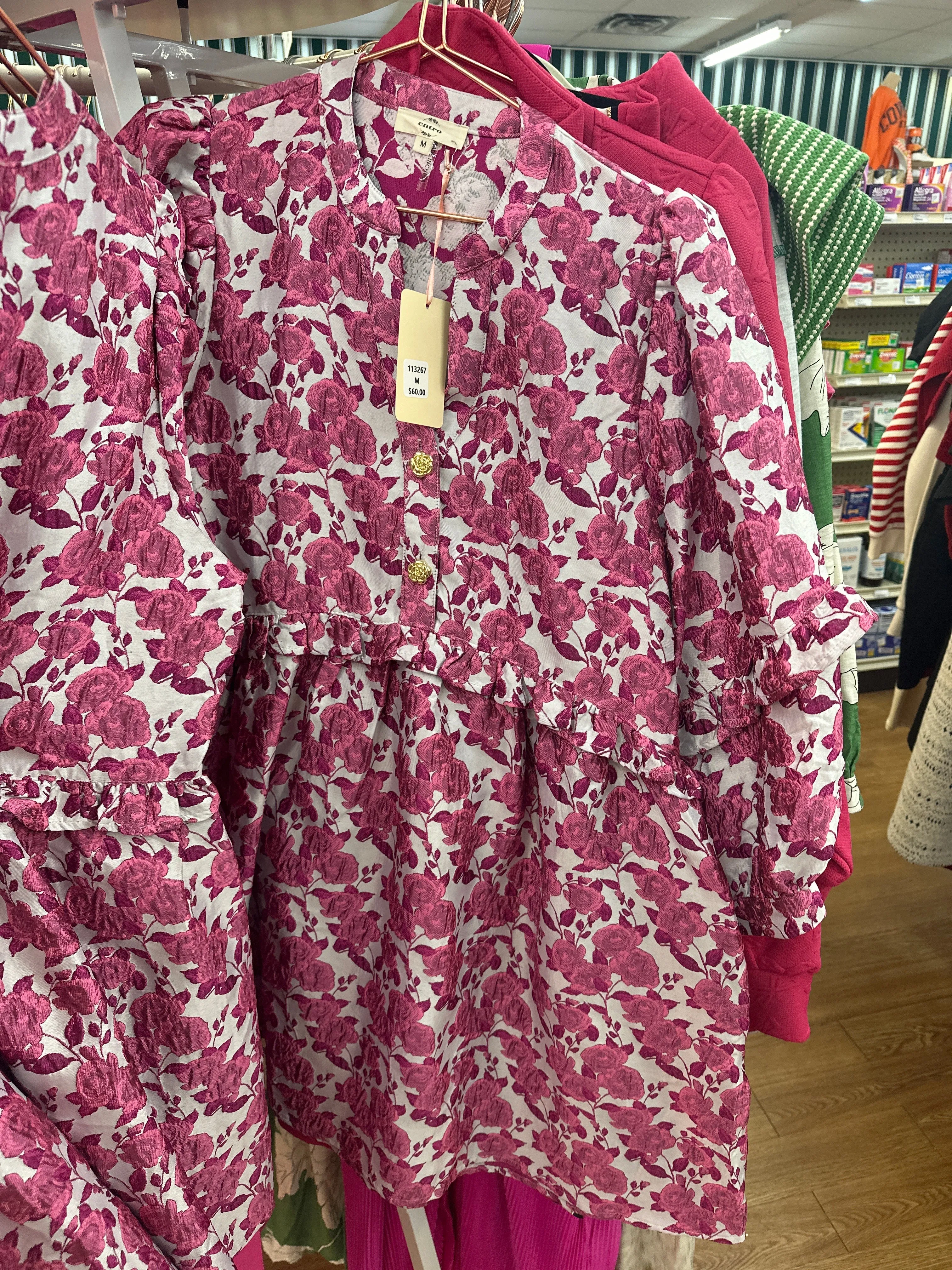 PINK FLORAL PRINT DRESS
