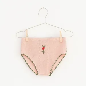 Pink Flowers Knit Shorties by Fish & Kids