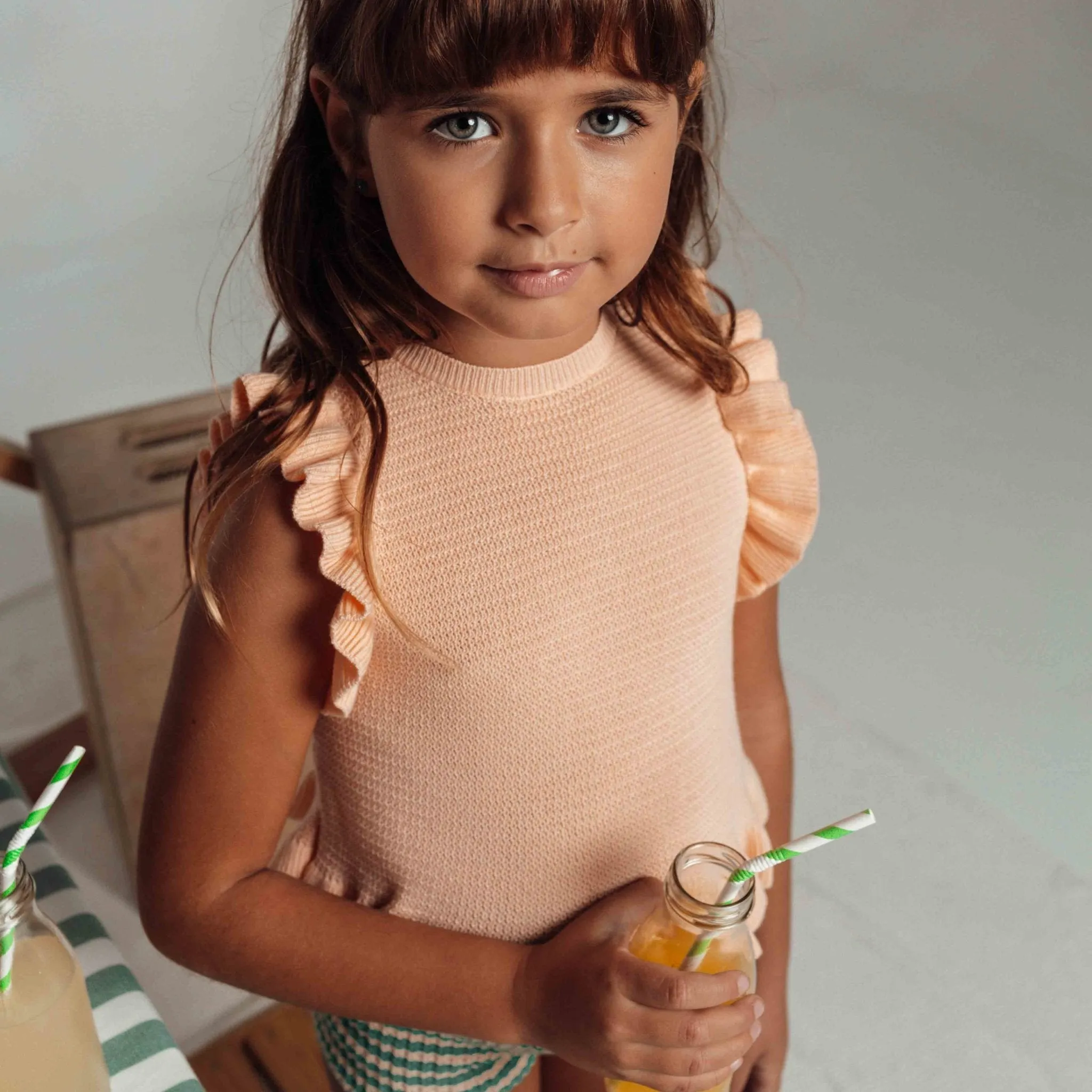 Pink Ruffle Top by Birinit Petit
