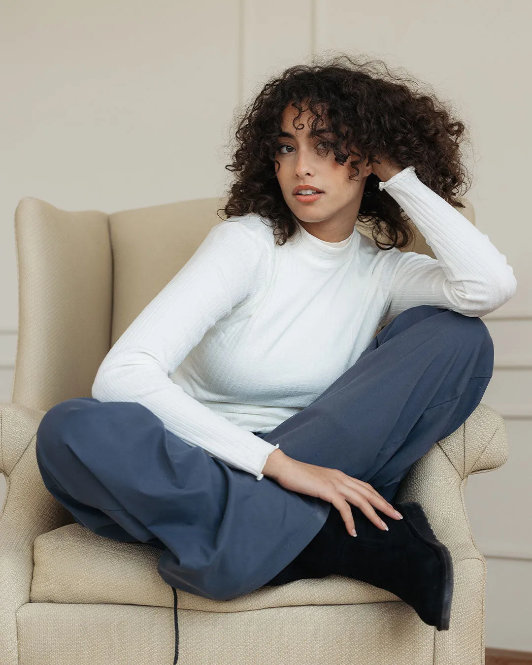 Plain Long Sleeves  Basic Top