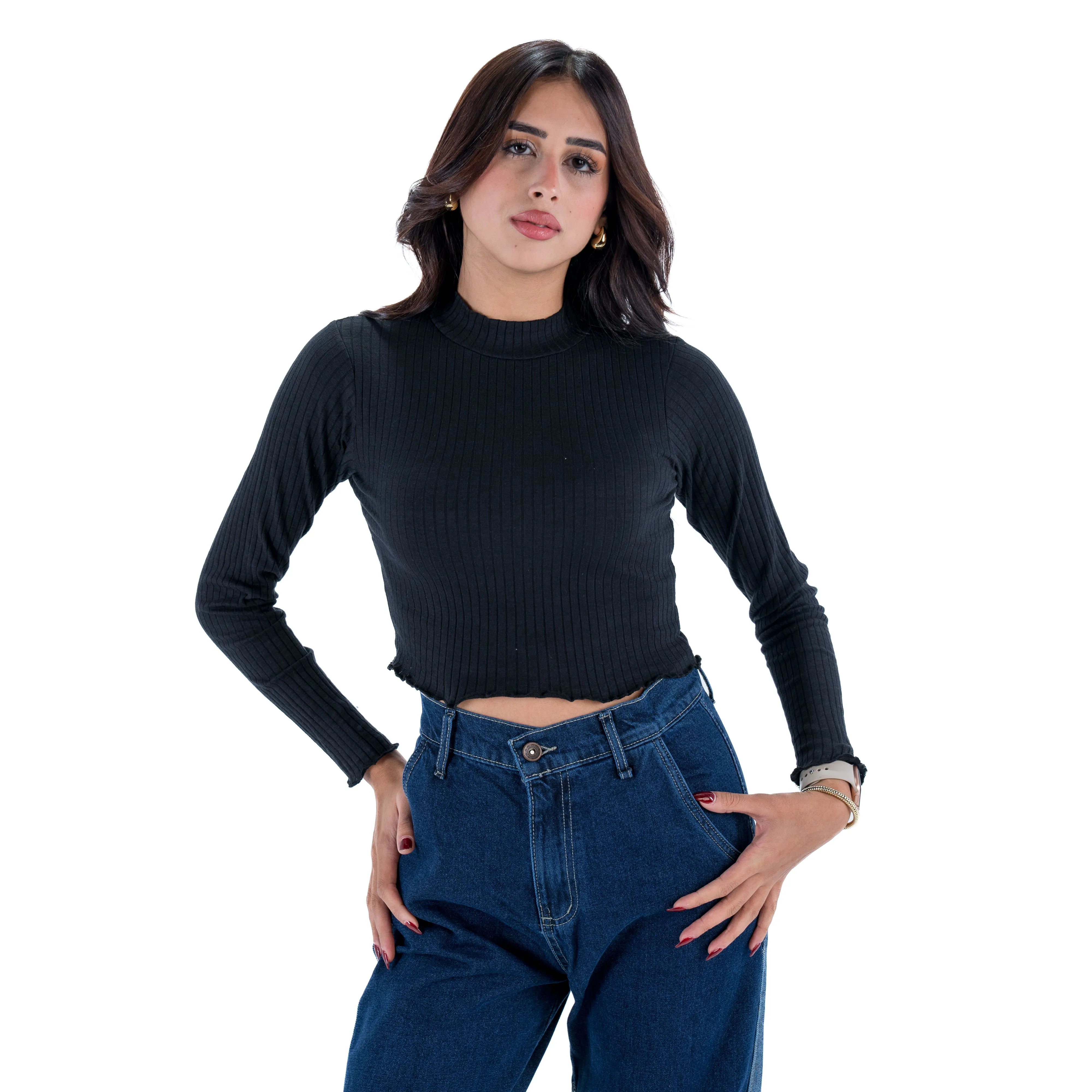 Plain Long Sleeves  Basic Top