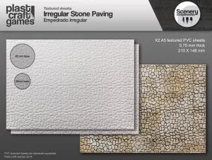 Plast Craft Games: Textured Plastic Sheets - Stone Paving  28mm to 35mm Scale