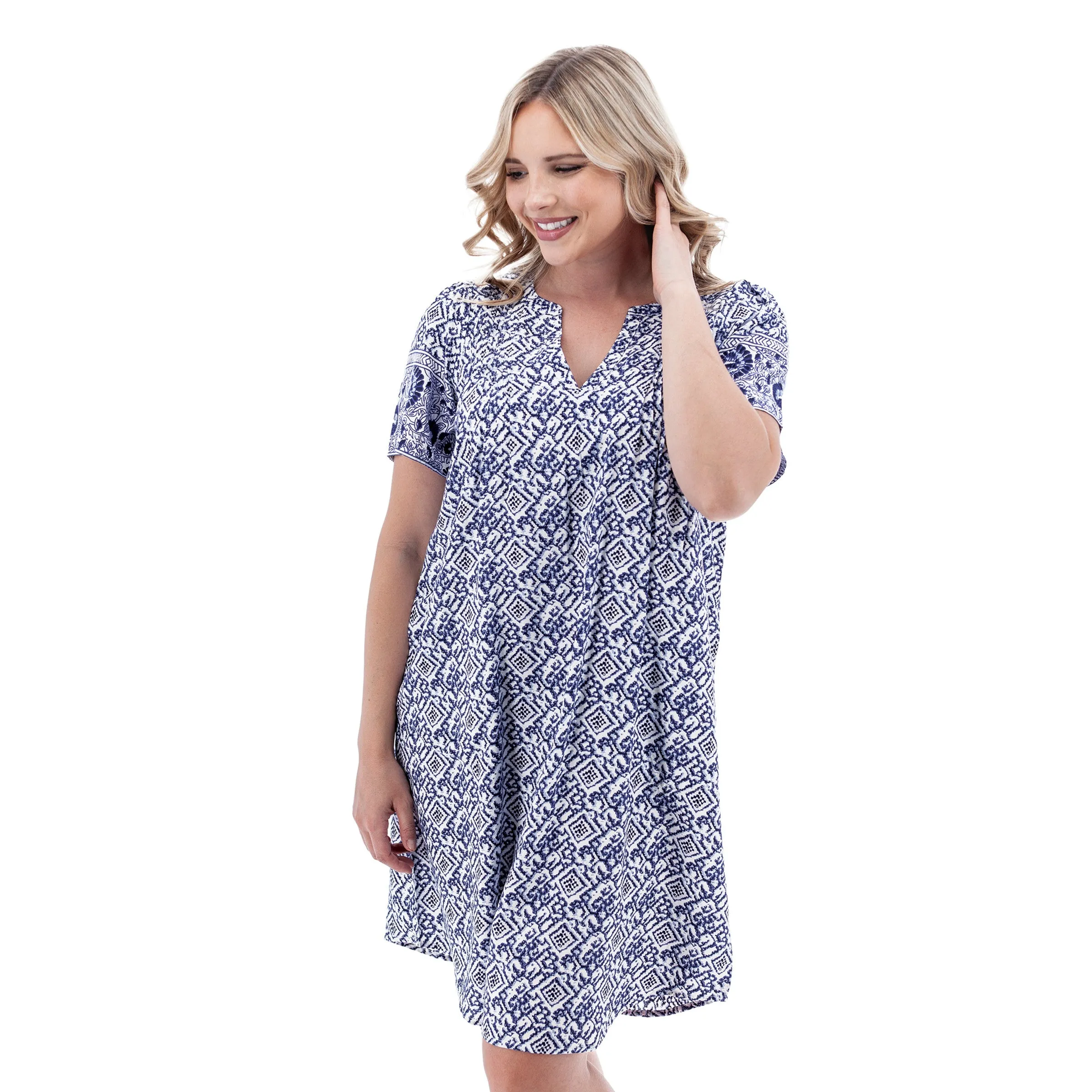 Portofino Split Neck Swing Dress - P86926YW