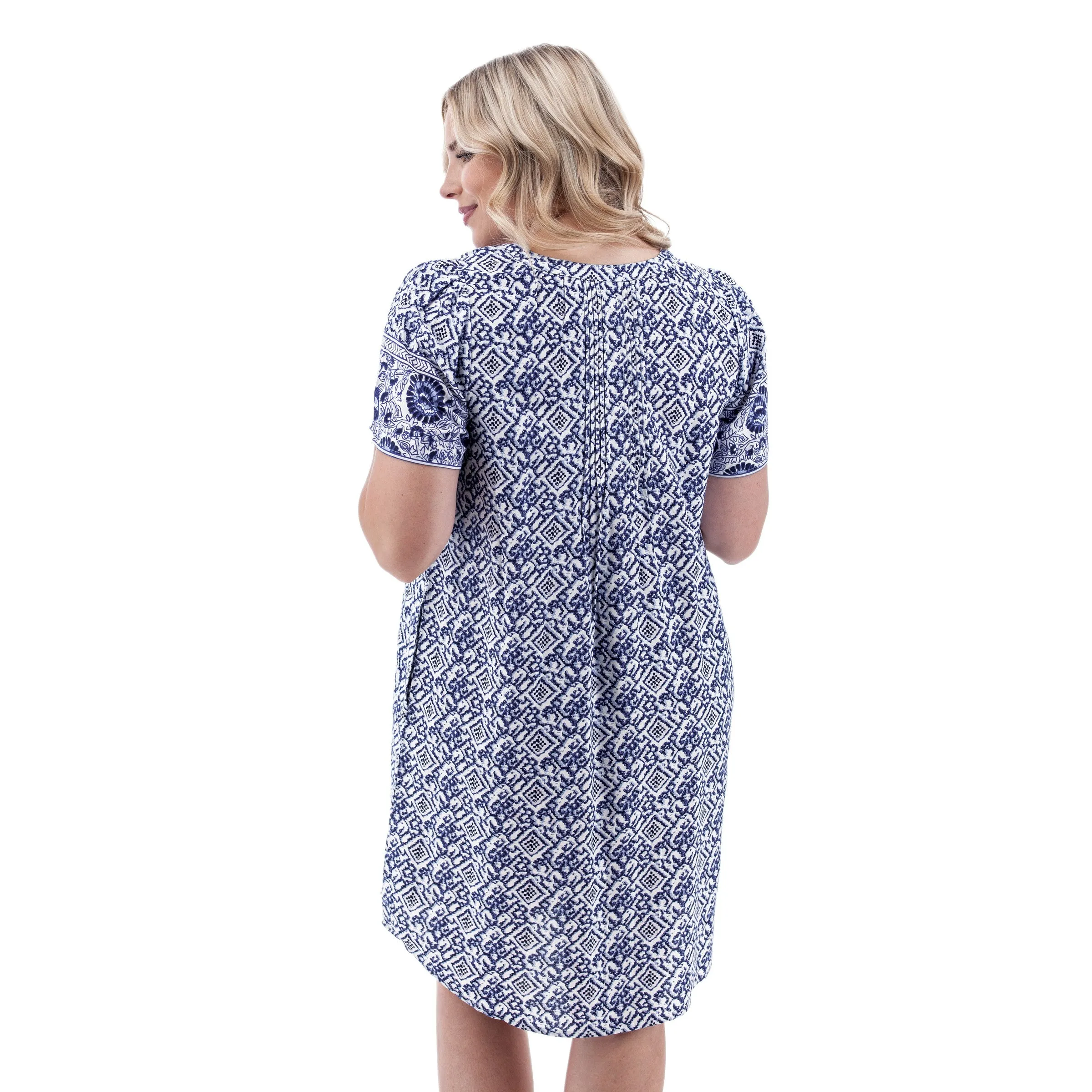 Portofino Split Neck Swing Dress - P86926YW