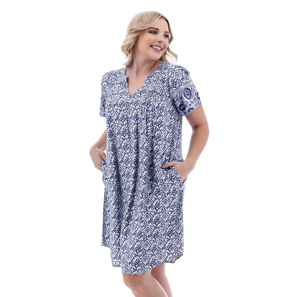 Portofino Split Neck Swing Dress - P86926YW