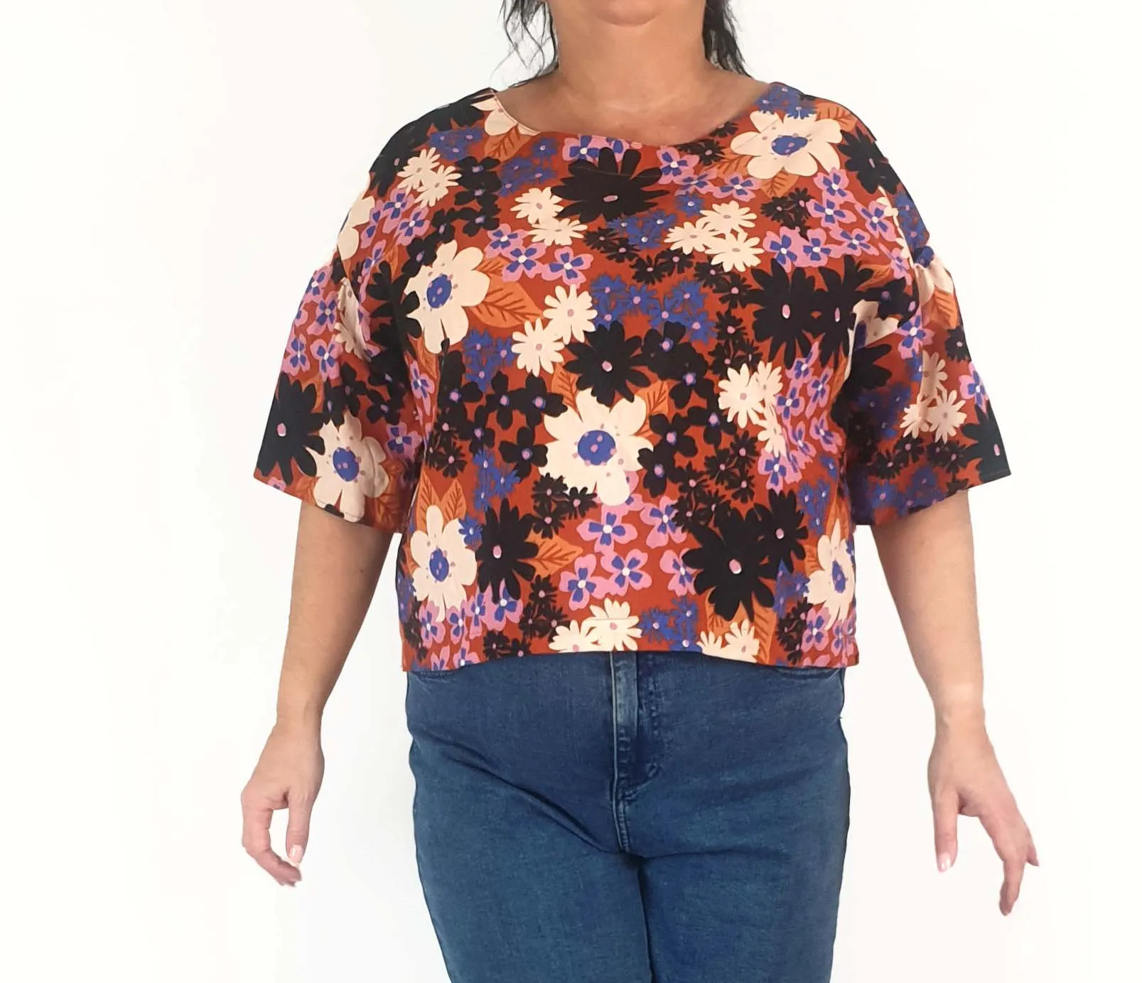 Princess Highway pink-based flower print top size 16
